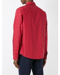 Chemise à manches longues rouge Gucci