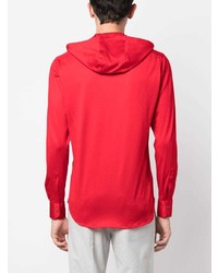 Chemise à manches longues rouge Kiton