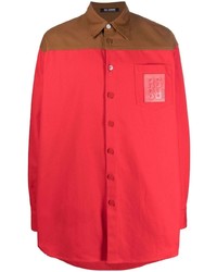 Chemise à manches longues rouge Raf Simons