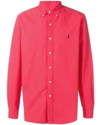 Chemise à manches longues rouge Ralph Lauren