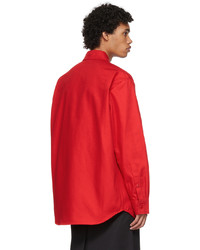 Chemise à manches longues rouge Raf Simons