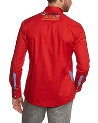 Chemise à manches longues rouge Redbridge