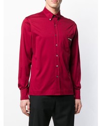 Chemise à manches longues rouge Prada