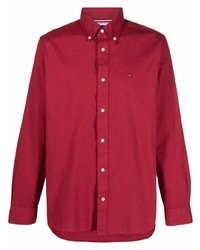 Chemise à manches longues rouge Tommy Hilfiger