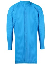 Chemise à manches longues turquoise Homme Plissé Issey Miyake