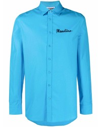 Chemise à manches longues turquoise Moschino