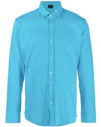 Chemise à manches longues turquoise Mp Massimo Piombo