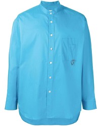 Chemise à manches longues turquoise Solid Homme