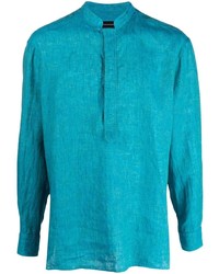 Chemise à manches longues turquoise Tagliatore