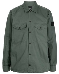 Chemise à manches longues vert foncé BOSS