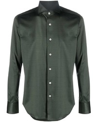 Chemise à manches longues vert foncé Canali