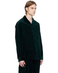 Chemise à manches longues vert foncé Acne Studios