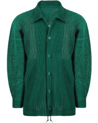 Chemise à manches longues vert foncé Homme Plissé Issey Miyake