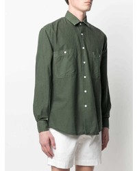 Chemise à manches longues vert foncé Aspesi