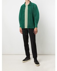 Chemise à manches longues vert foncé Homme Plissé Issey Miyake