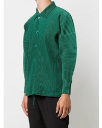 Chemise à manches longues vert foncé Homme Plissé Issey Miyake