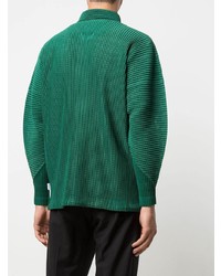 Chemise à manches longues vert foncé Homme Plissé Issey Miyake