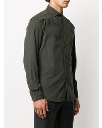 Chemise à manches longues vert foncé Ermenegildo Zegna