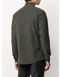 Chemise à manches longues vert foncé Ermenegildo Zegna