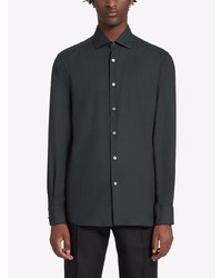 Chemise à manches longues vert foncé Ermenegildo Zegna