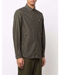 Chemise à manches longues vert foncé Sacai