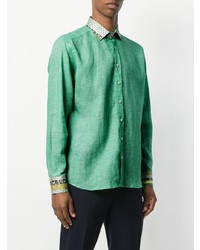 Chemise à manches longues vert menthe Etro