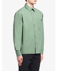 Chemise à manches longues vert menthe Prada