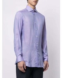 Chemise à manches longues violet clair Brioni