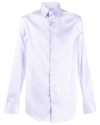 Chemise à manches longues violet clair Emporio Armani