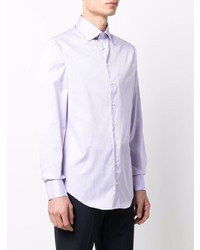 Chemise à manches longues violet clair Giorgio Armani