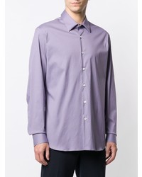 Chemise à manches longues violet clair Prada