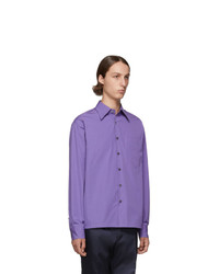 Chemise à manches longues violet clair Prada