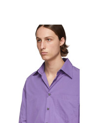 Chemise à manches longues violet clair Prada