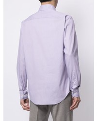 Chemise à manches longues violet clair Giorgio Armani