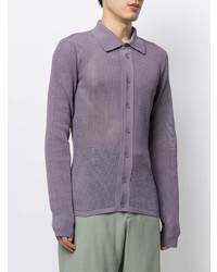 Chemise à manches longues violet clair Bottega Veneta