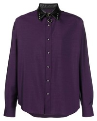 Chemise à manches longues violette Roberto Cavalli