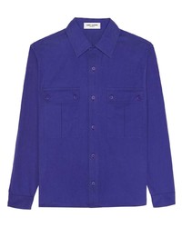 Chemise à manches longues violette Saint Laurent