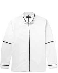 Chemise à rayures horizontales blanche Issey Miyake