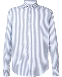 Chemise à rayures horizontales blanche Michael Bastian