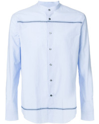 Chemise à rayures horizontales bleu clair MSGM