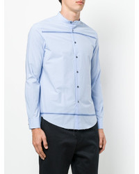 Chemise à rayures horizontales bleu clair MSGM