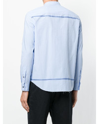 Chemise à rayures horizontales bleu clair MSGM