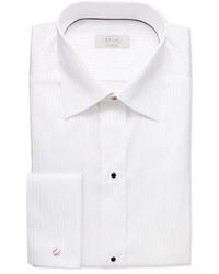 Chemise à rayures verticales blanche et noire