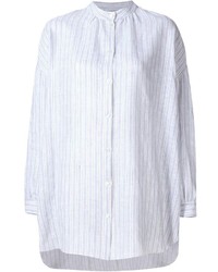 Chemise à rayures verticales blanche Dusan