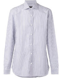 Chemise à rayures verticales blanche Z Zegna