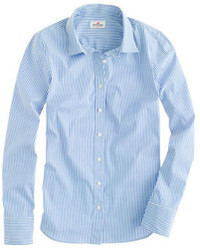 Chemise à rayures verticales bleu clair