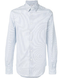 Chemise à rayures verticales bleu clair Aspesi
