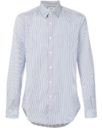 Chemise à rayures verticales bleu clair Aspesi