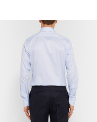 Chemise à rayures verticales bleu clair Canali