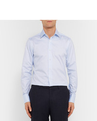 Chemise à rayures verticales bleu clair Canali